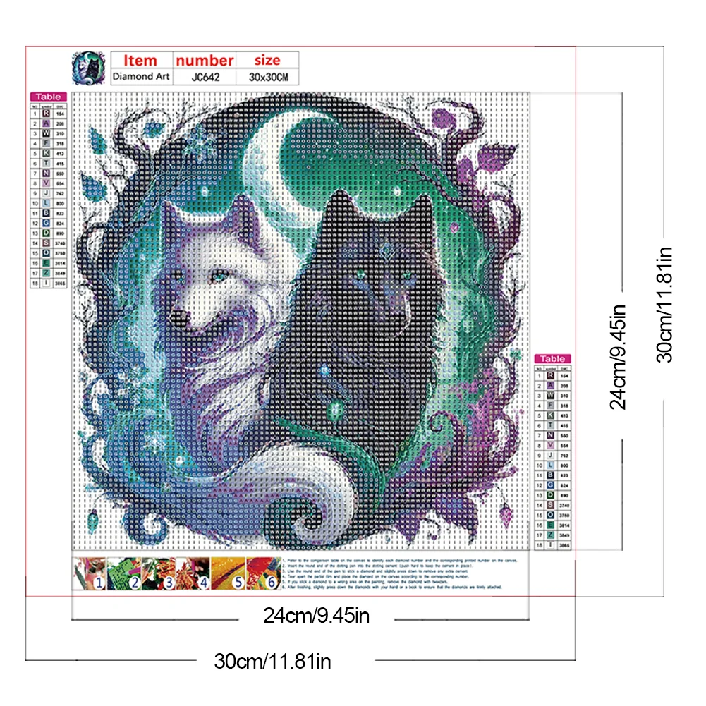 Diamond Painting - Full Round Drill - Wolf(Canvas|30*30cm)