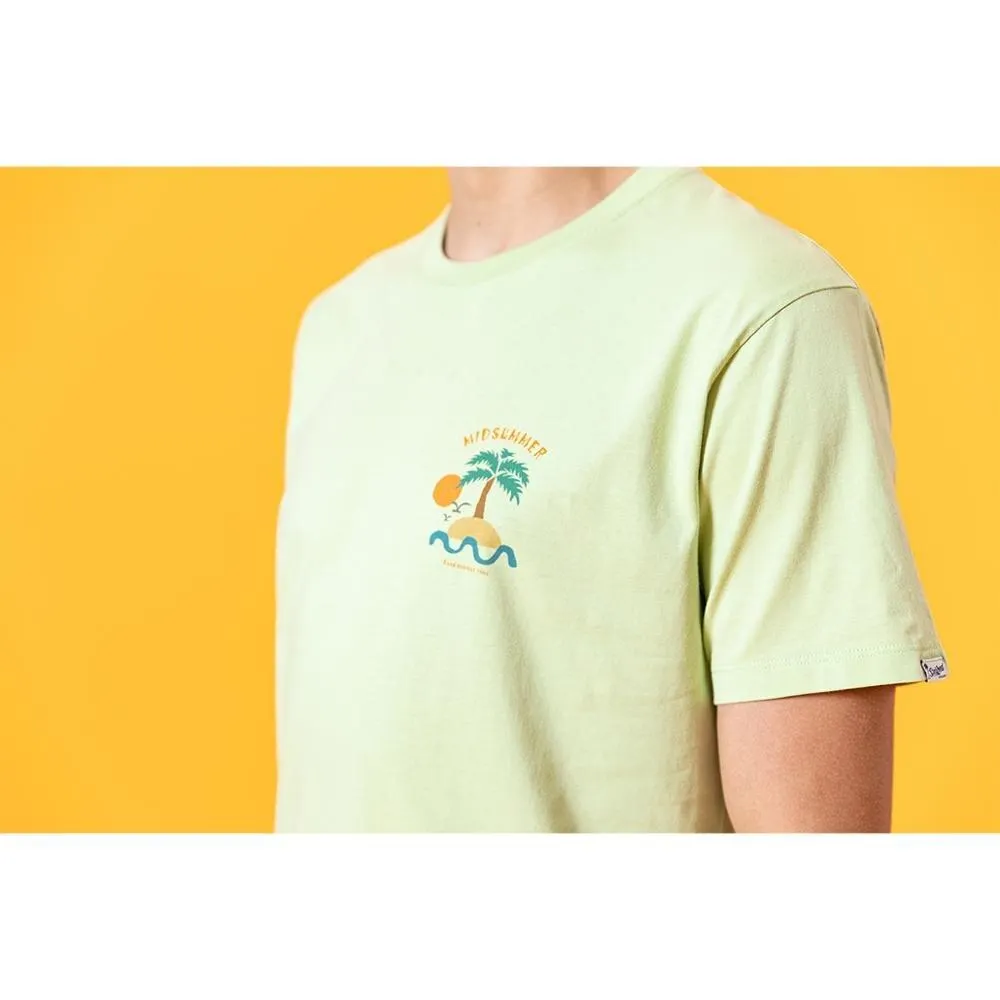 SIMWOOD 2021 summer new coconut palm print t-shirt men fashion holiday vacation thin breathable 100% cotton tees plus size tshir