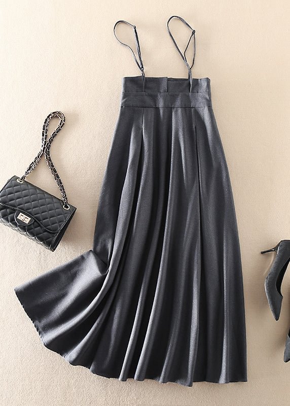 Italian Grey Zip Up Pockets wrinkled Silk Dresses Sleeveless CK2238- Fabulory