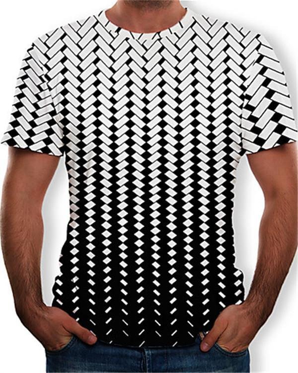 Men's T-shirt - Color Block / 3D / Graphic Print Round Neck - Chicaggo