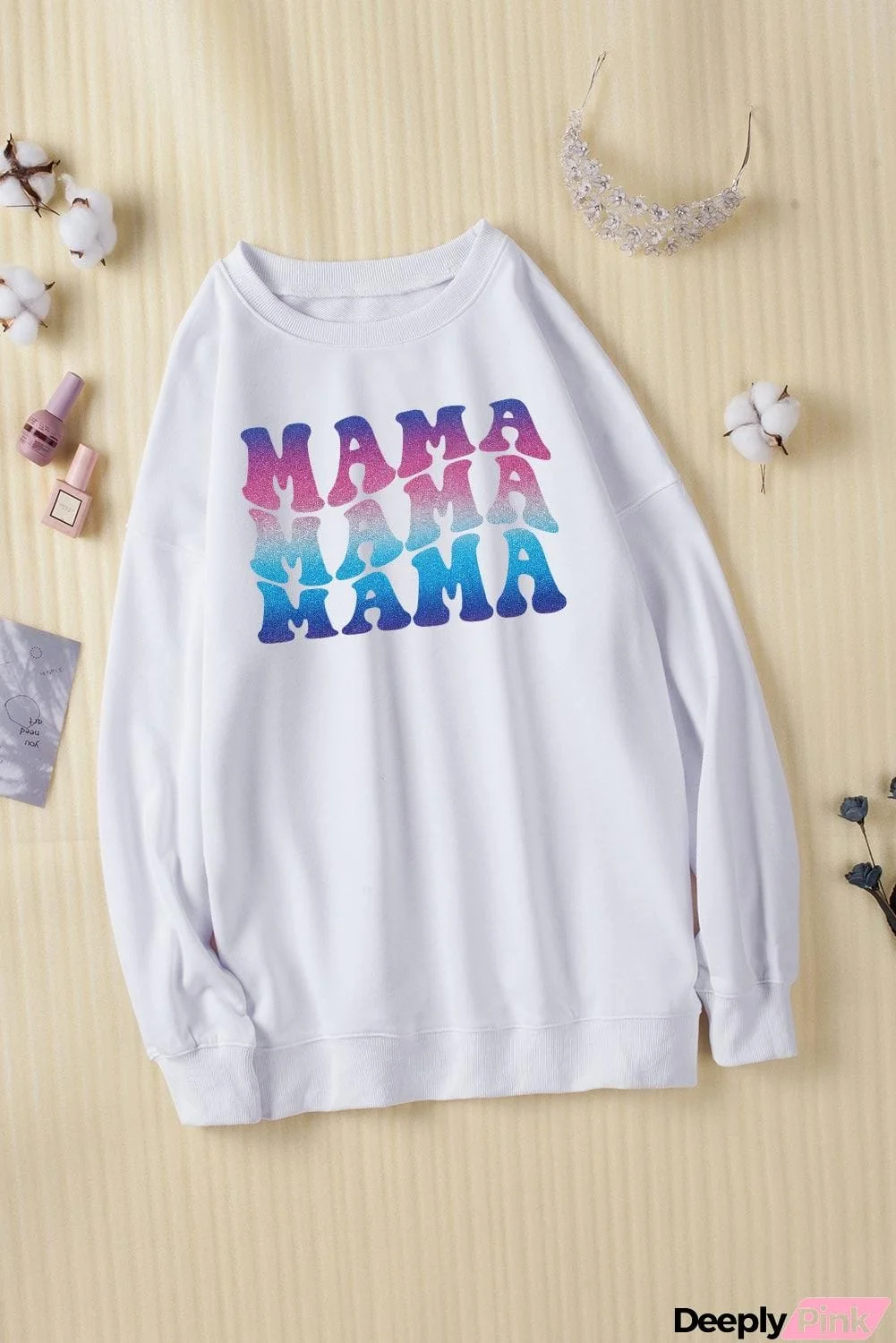 MAMA Gradient Graphic Dropped Shoulder Sweatshirt