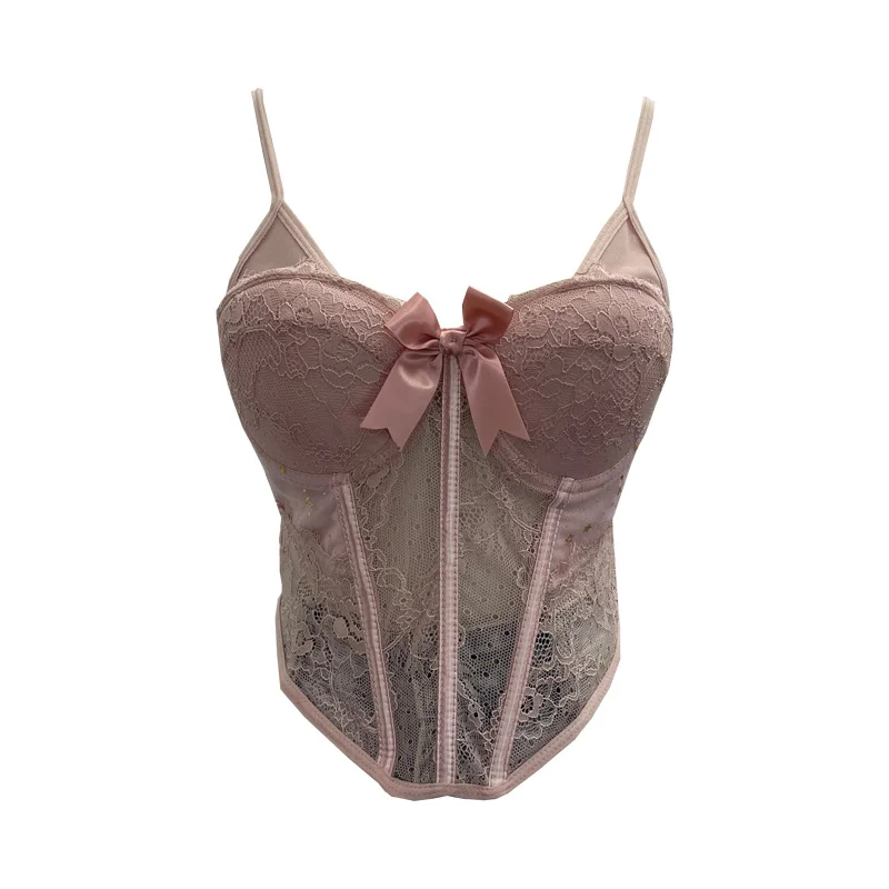 Nigikala Nigikala Shoot Spice Girls With Chest Pads Fish Bone Lace Sexy Sling Vest Short Boobs On The Back Of The Dress Woman 1127