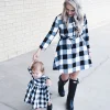 Family Matching Mother Daughter Striped Dresses
