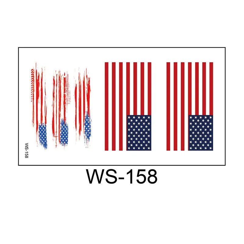 20 Kinds American Flag Tattoos Independence Day Temporary Body Sticker Disposable Waterproof tatouage temporaire