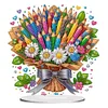(US Local)Flower Double Sided Effect Table Top Diamond Painting Desktop Ornaments Kit (Pencil)