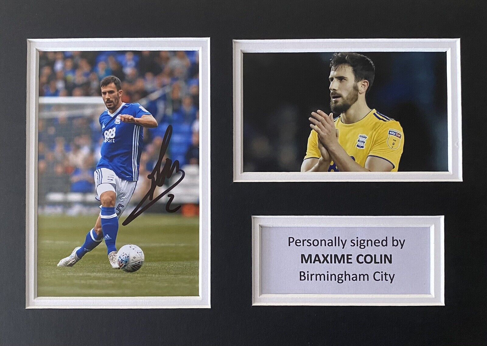 Maxime Colin Hand Signed Birmingham City Photo Poster painting In A4 Mount Display