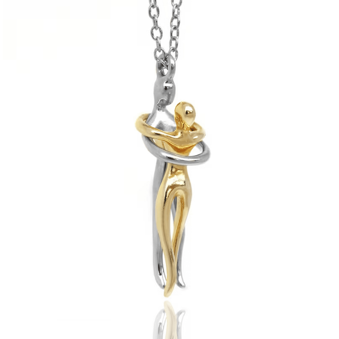 Personality Couple Hugging Necklace 