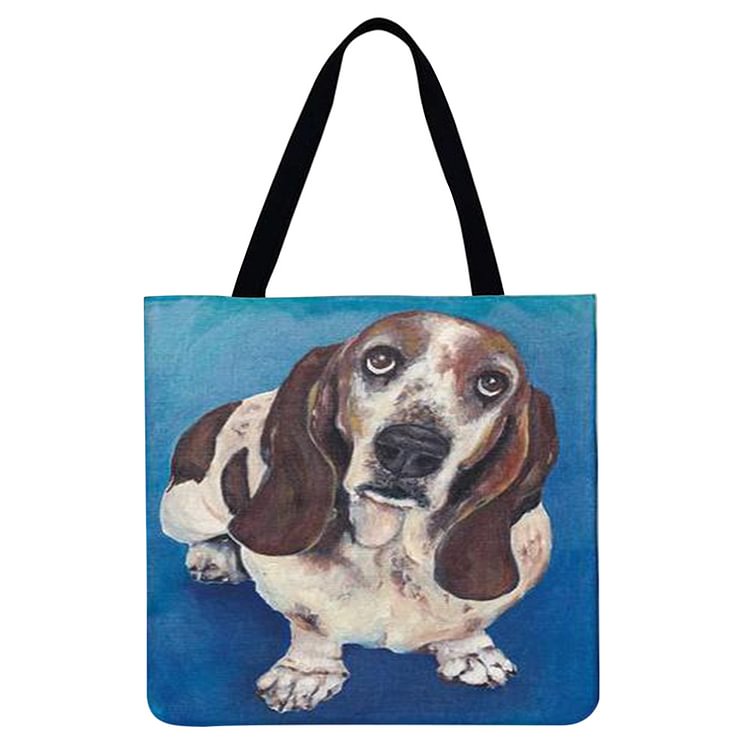 【Limited Stock Sale】Linen Tote Bag - Cartoon Animal Cute Puppy Meow