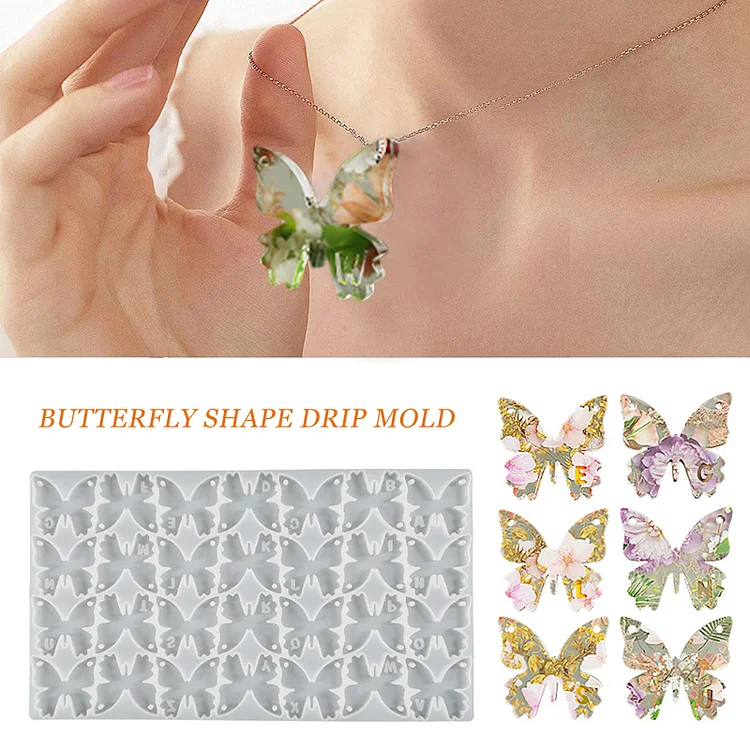DIY Butterfly Silicone Mold Handicraft Earrings Pendant Mould Supply (Alphabet)
