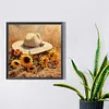 5D DIY Full Square Drill Diamond Painting Sunflower Hat Kit Home Decor 35x35cm (C)