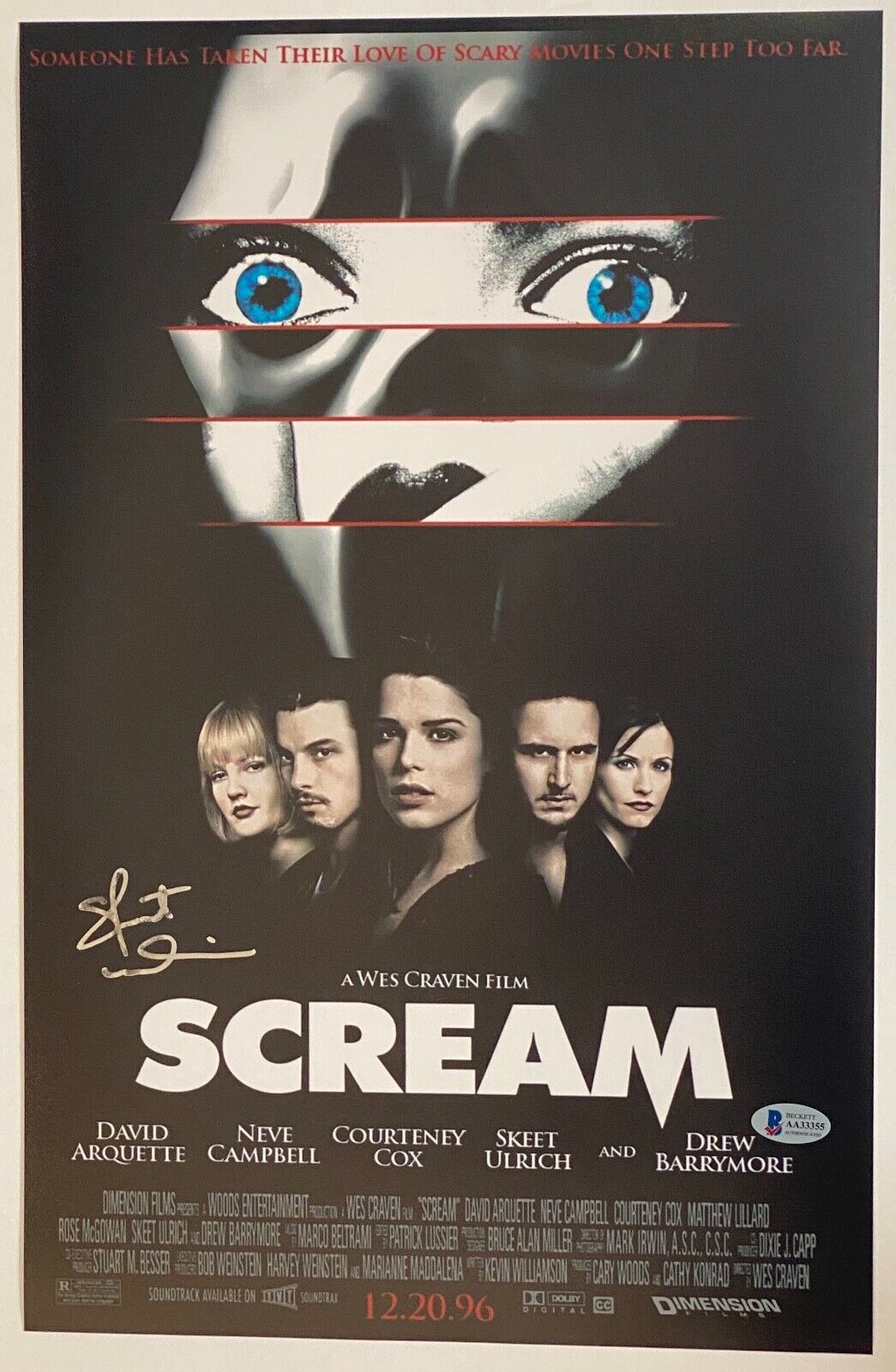 Skeet Ulrich Signed Autographed Scream 11x17 Movie Poster Photo Poster painting Beckett BAS COA