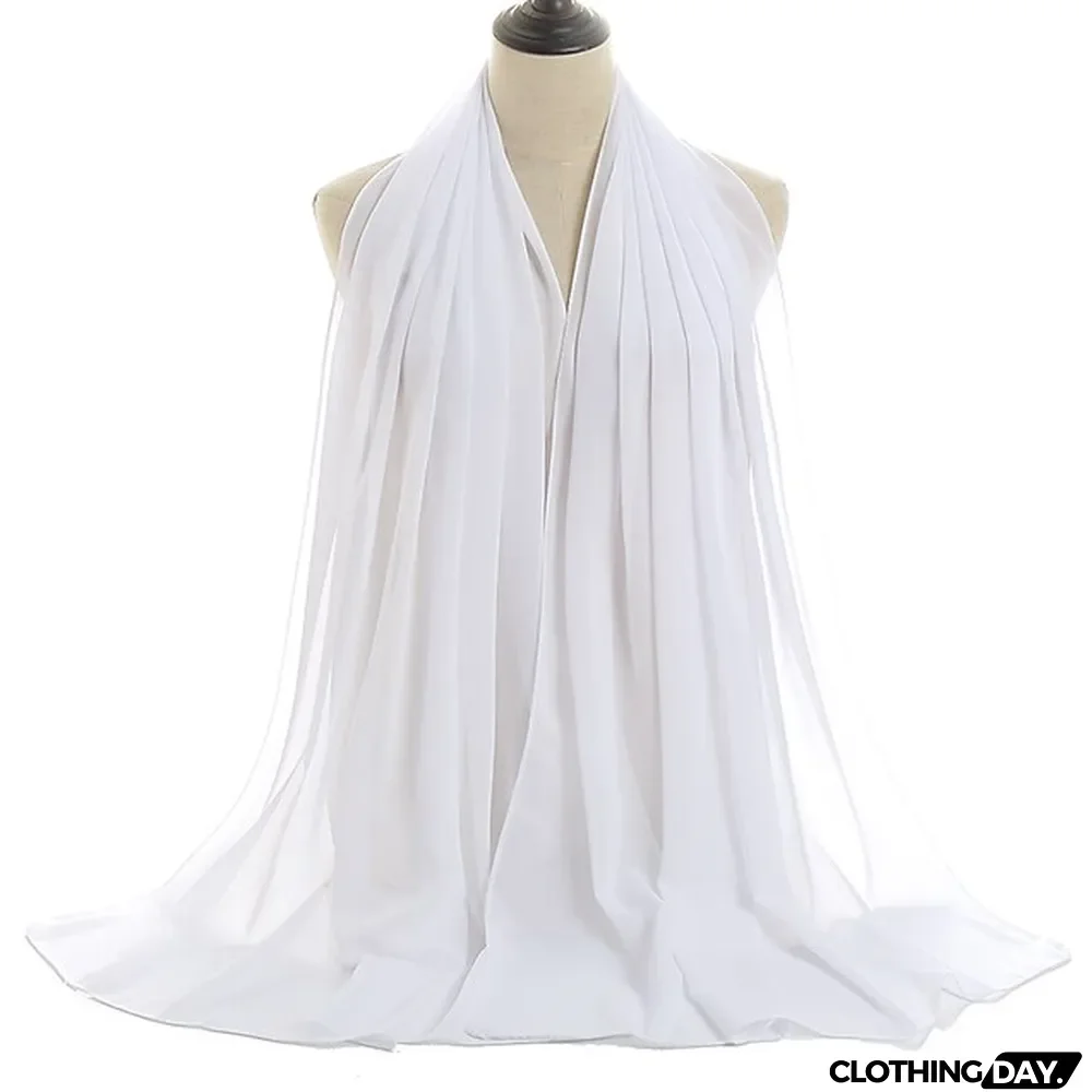 180*75cm Muslim Fashion Chiffon Hijab Scarf Women Scarves Long Shawl Islamic Hijabs Simple Head Scarf Solid Wrap Turban