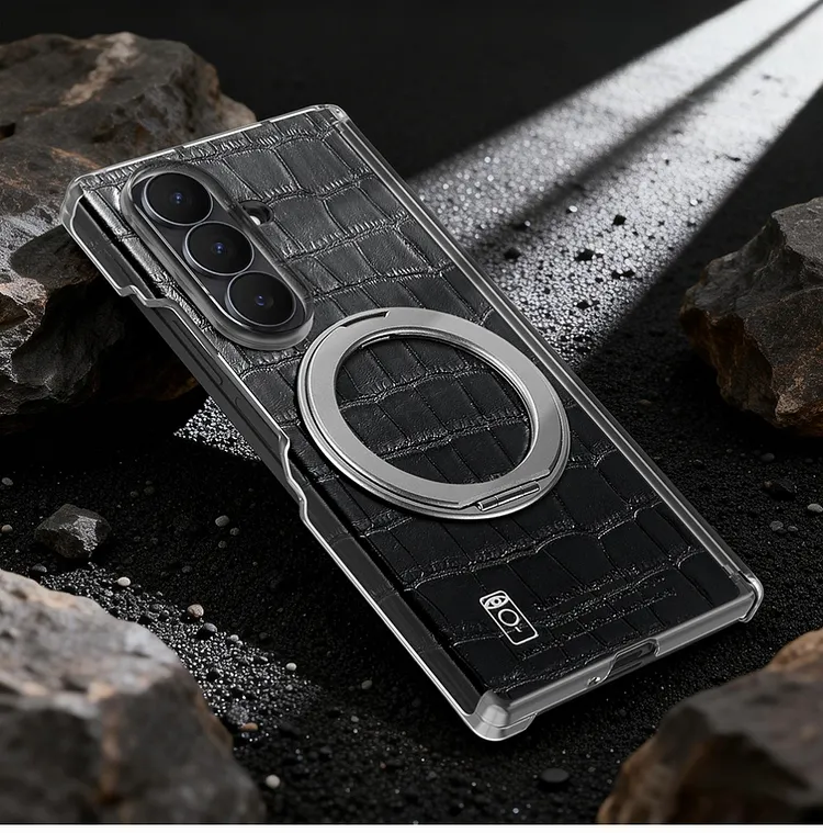Crocodile grain foldable phone case