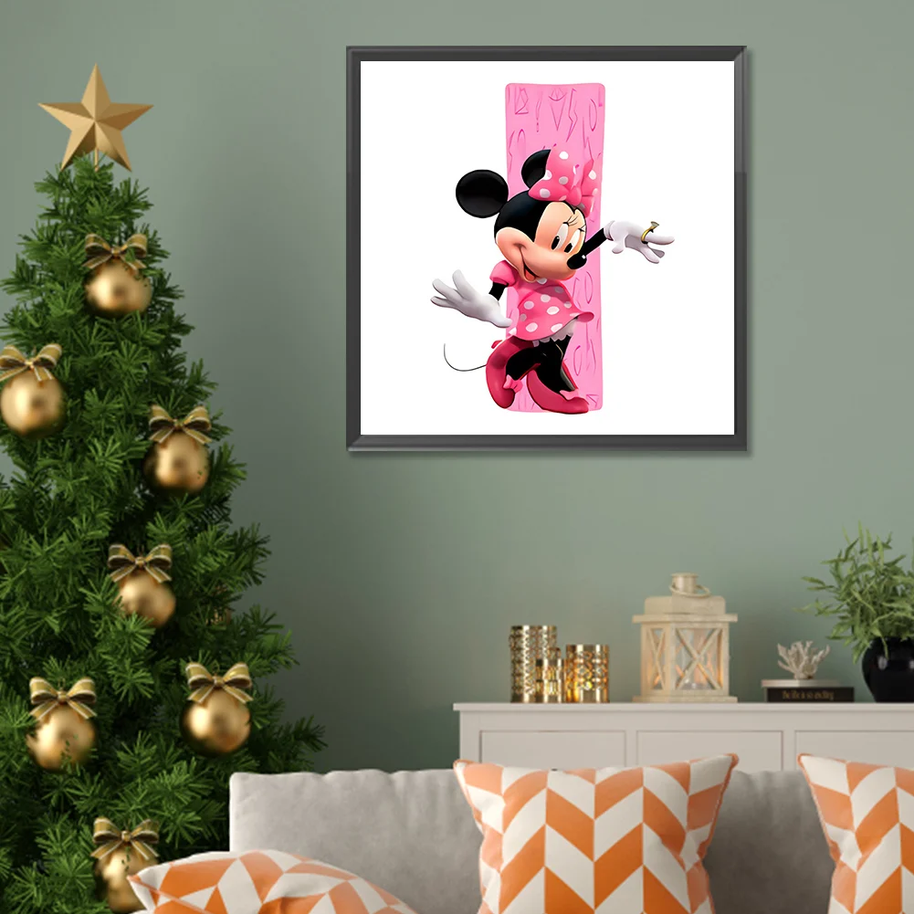 Full Round Diamond Painting 30*30cm - Minnie Mouse And The Letter I