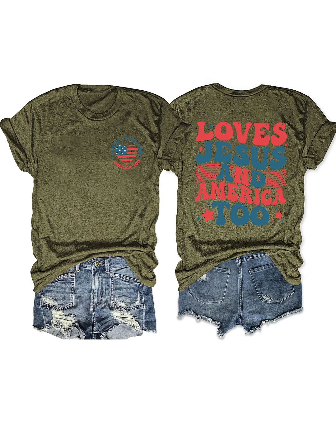 Loves Jesus And America Too T-shirt