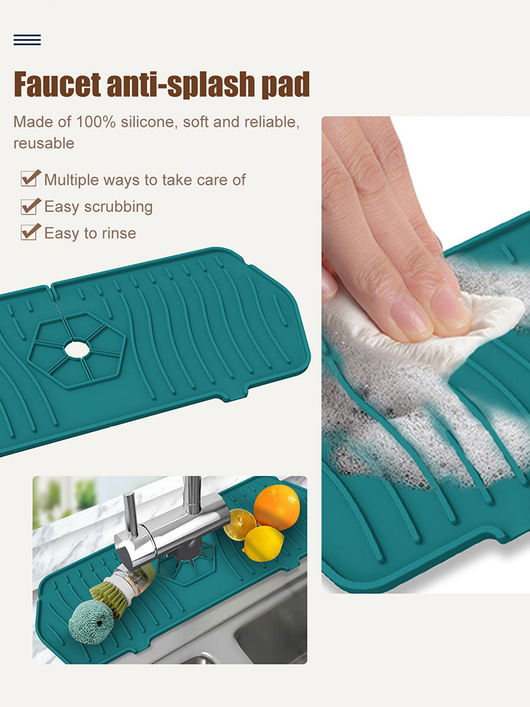 

Kitchen Silicone Faucet Absorbent Mat Sink Water Splash Odor Guard Tools, 501 Original