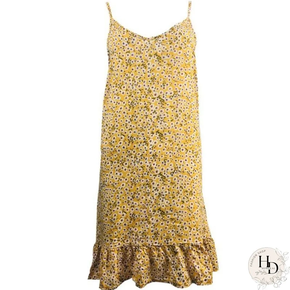 Sexy Women's Halter Top Travel Holiday Floral Print Dress