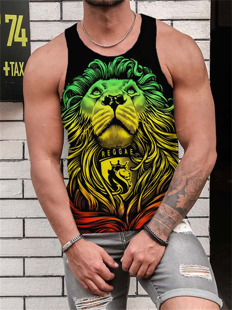 Men's Rasta Reggae Lion Tank Top wearshes