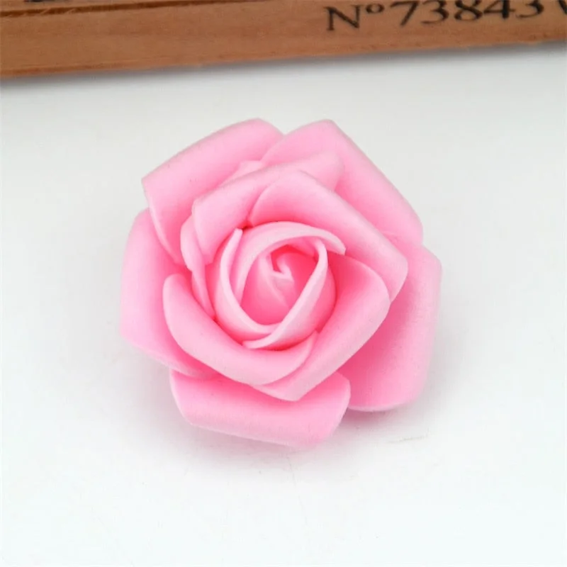 60pcs/lot 4cm Mini Artificial Pe Foam Rose Flower Heads  Handmade Diy Wedding Home Decoration Party Fake Flower Ball Craft