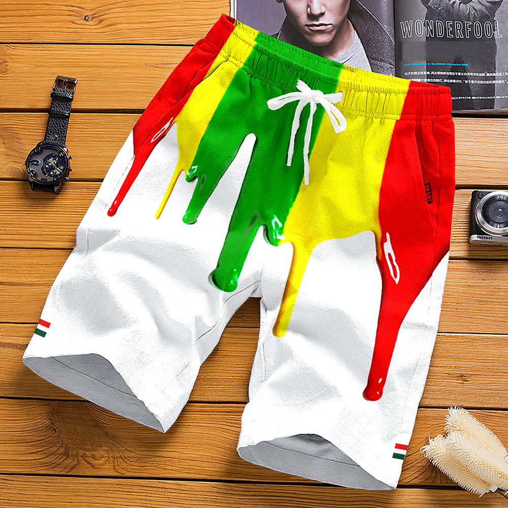 Trendy Paint Art Reggae Print Shorts wearshes