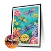 Diamond Painting -DIY Full Square Drill Dragonfly Flowers