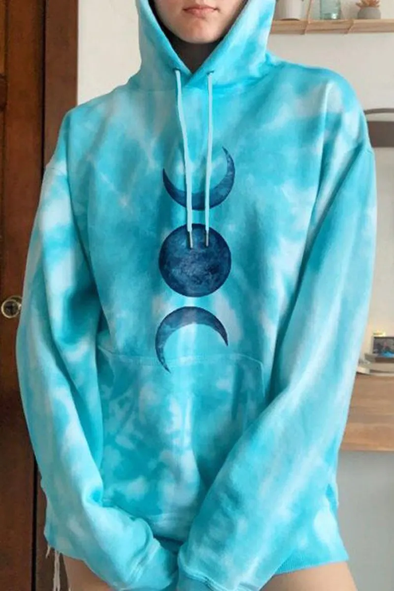 Printed Long Sleeve Hooded Sweatshirt