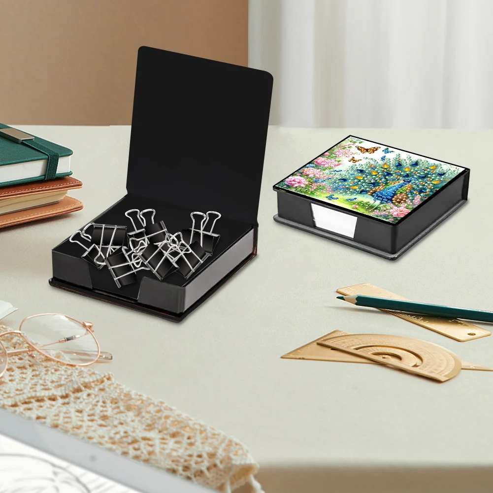 DIY Peacock Diamond Painting Memo Pad Holder Mosaic Kit for DIY Art Craft