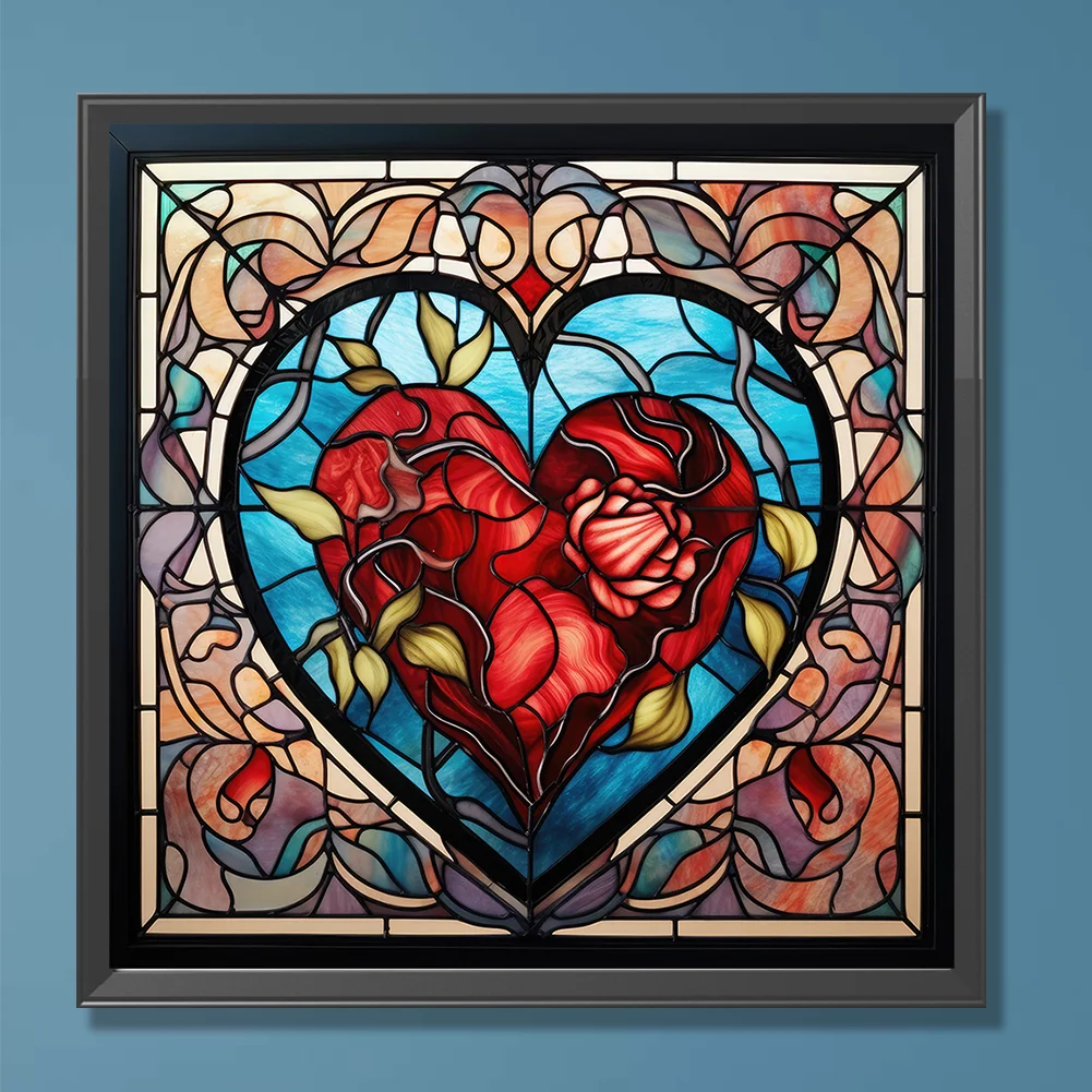 DIY Paint By Number 40*40cm - Red Love Heart