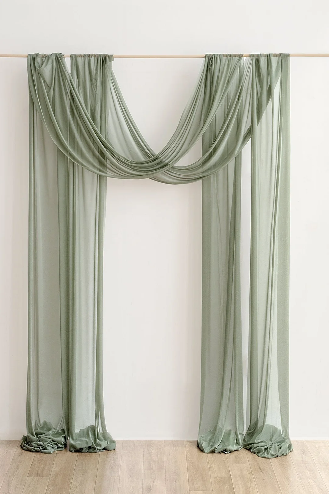 2 Panels Sheer Wedding Arch Draping 30" w x 32ft - 12 Colors