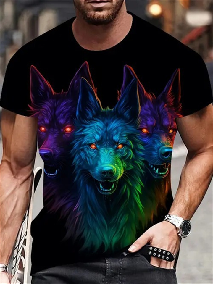 Men's New Fashion Trend Loose Short-sleeved Printed T-shirt