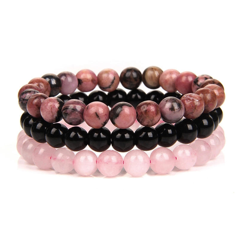 Classic Style Round Artificial Crystal Agate Tiger Eye Beaded Women’s Bracelets