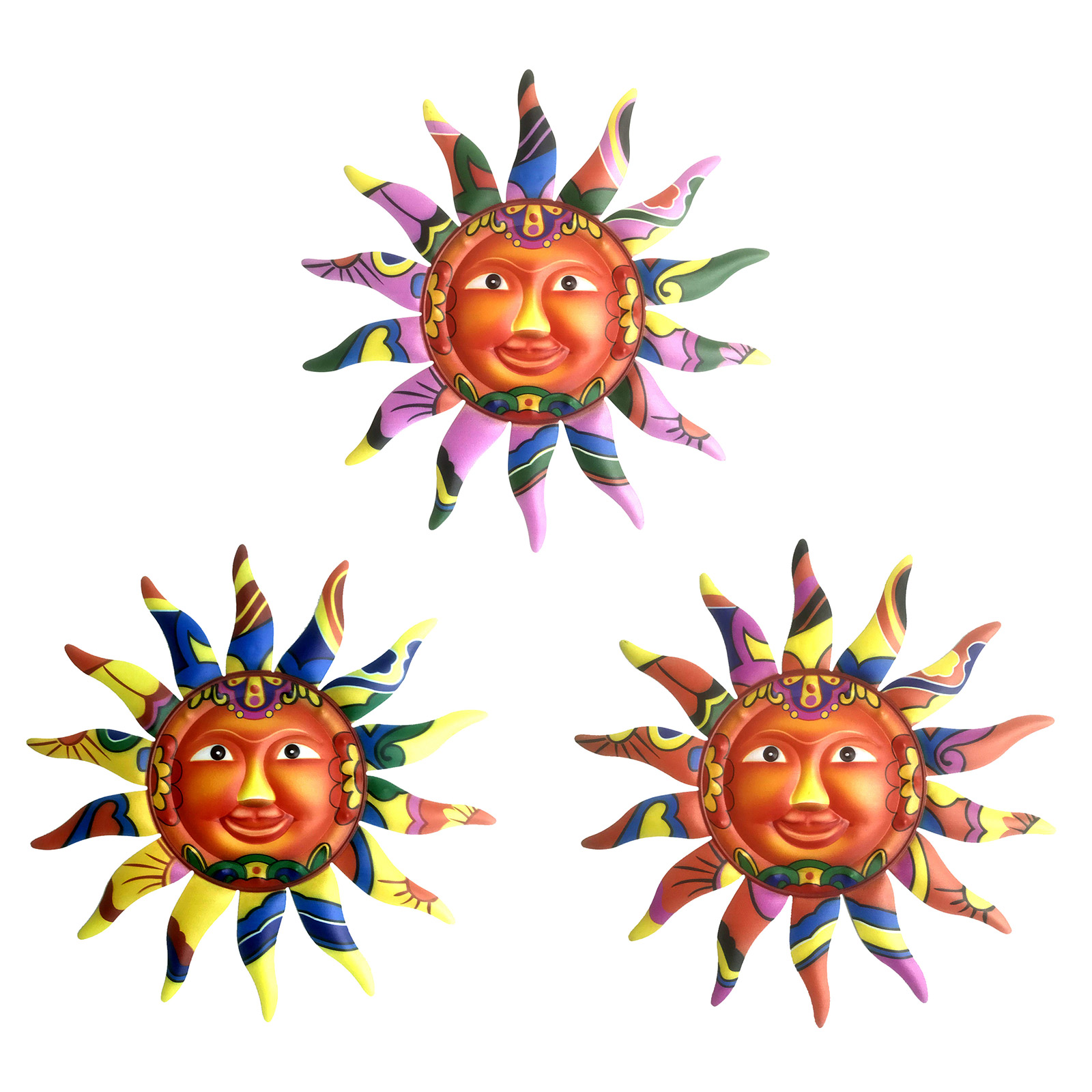 

Iron Wall Hanging Sun, Indoor Outdoor Garden Ornaments, Metal Art Crafts, Yellow, 501 Original