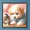 Diamond Painting-5D Full Round Drill Cat and Dog