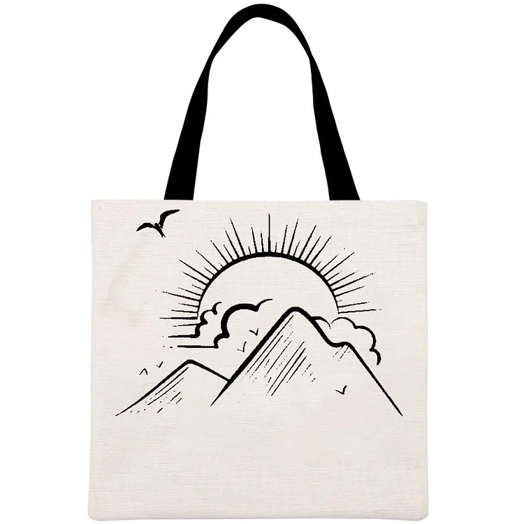 Big Sunset Mountains Printed Linen Bag-Annaletters