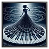 (Stamped/Counted) Piano Girl-11CT Cross Stitch 40*40cm/15.75*15.75in