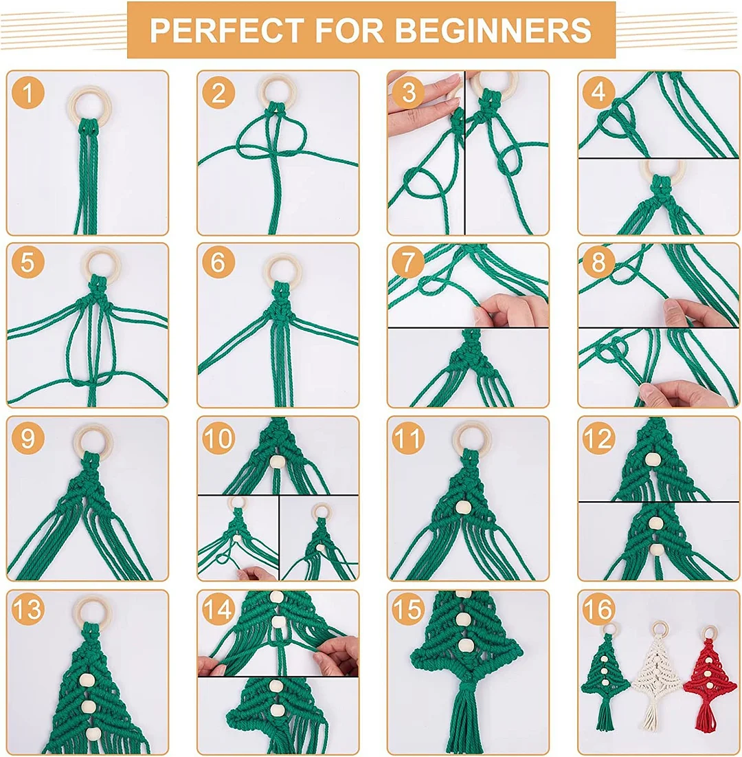 Handmade Christmas tree DIY cotton rope woven material pack