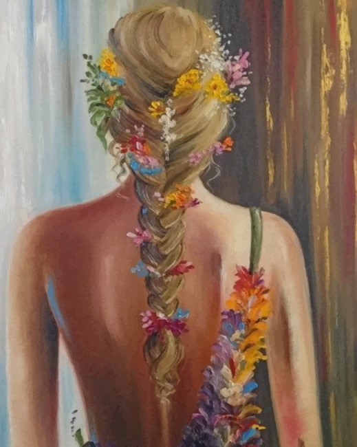 

Blond Woman Wearing Colorful Flowers – Paint By Numbers - 40*50CM, 501 Original