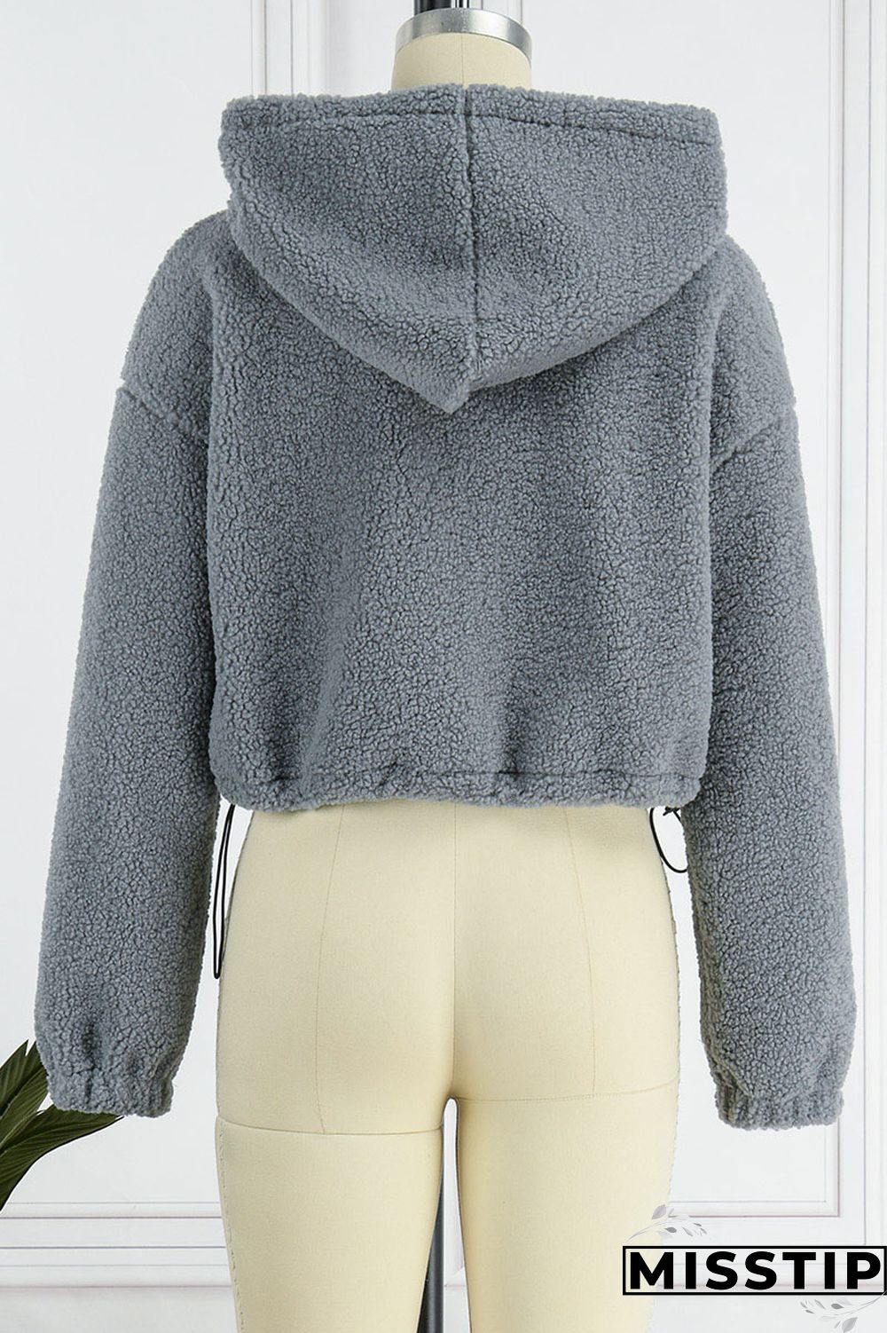 Grey Casual Solid Patchwork Pocket Hooded Collar Tops