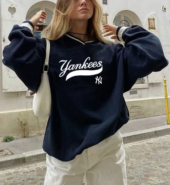 Women's Vintage Support New York Yankees Baseball Print Sweatshirt