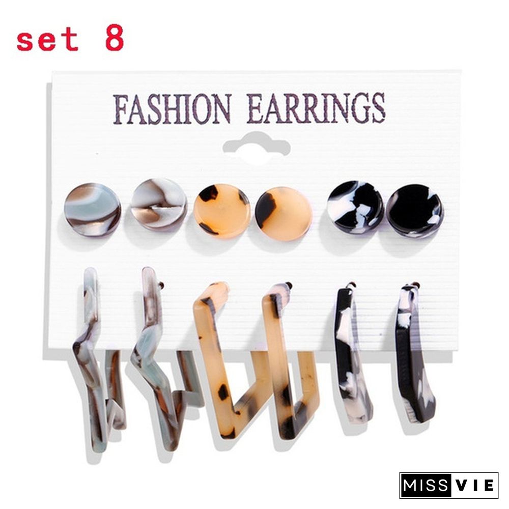 Styles New Tassel Acrylic Earrings For Women Bohemian Set Big Geometric Drop Earring