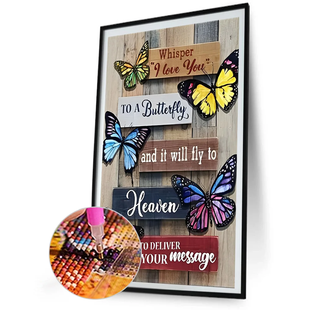 2pcs Diamond Painting - Full Round Drill - Butterfly(Canvas|40*60cm)