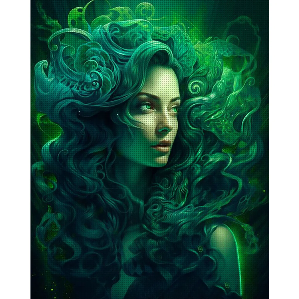 11CT Full Stamped Cross Stitch - Girl(Canvas|50*60CM)