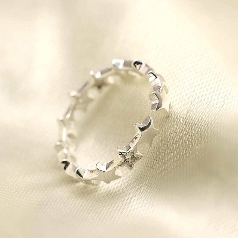 Copper Inlaid Zircon Star Artificial Gemstones Copper Rings