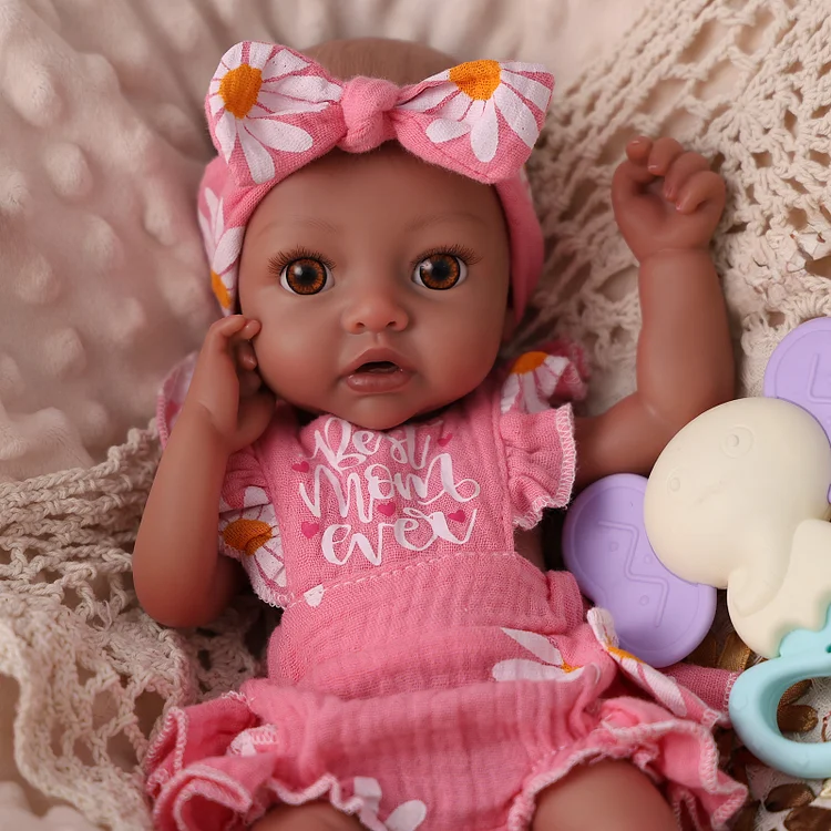 Babeside Dolly 12" Realistic Silicone Quiet Baby Little Infant Girl Retaining Pacifier