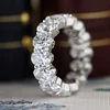 14K White Gold 7*5mm Oval Cut Lab Diamond Eternity Ring