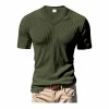  Men's V-Neck Ribbed T-Shirt - Stylish and Comfortable for Everyday Wear by Inlyline