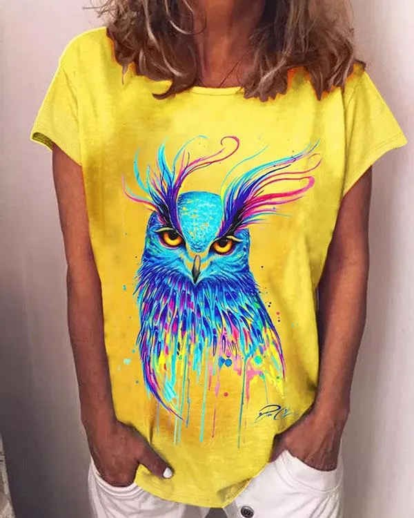 Animal Print Casual Short Sleeves Shirts & Top
