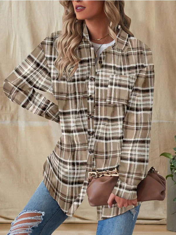 Women's Pockets Solid Color Long Sleeve V-neck Coat