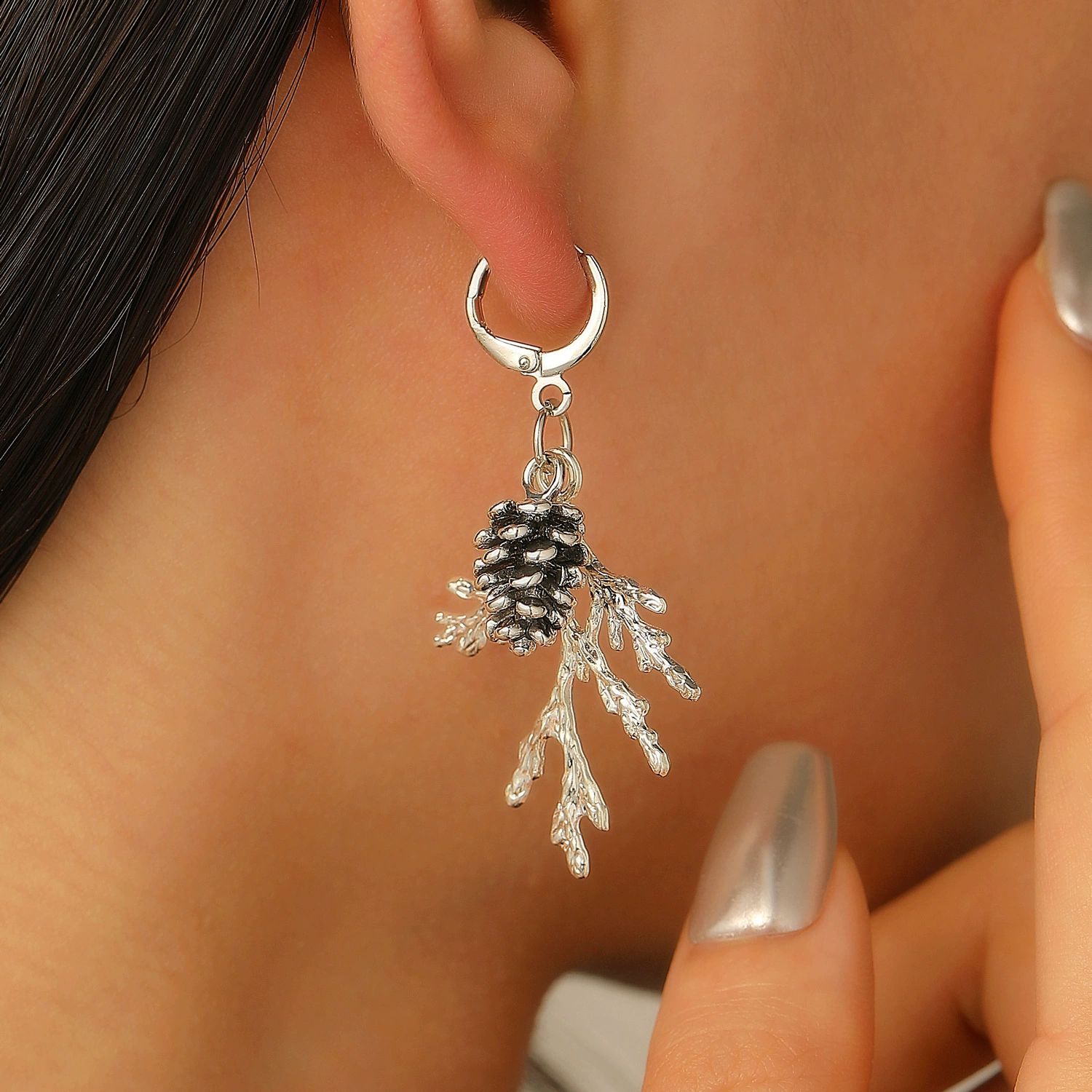 Twig and Pinecone Earrings