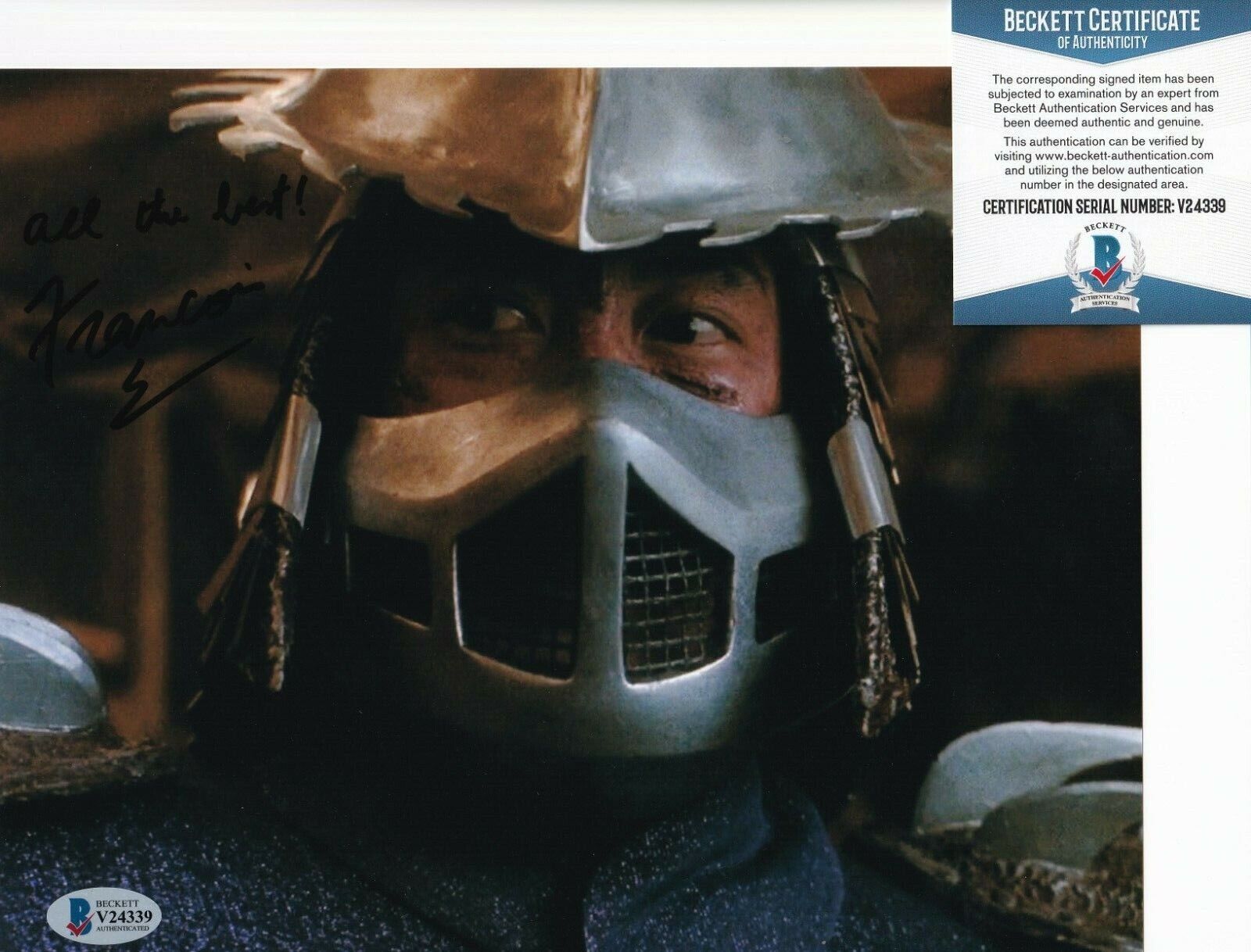 FRANCOIS CHAU signed (TEENAGE MUTANT NINJA TURTLES) Shredder 8X10 BECKETT V24339